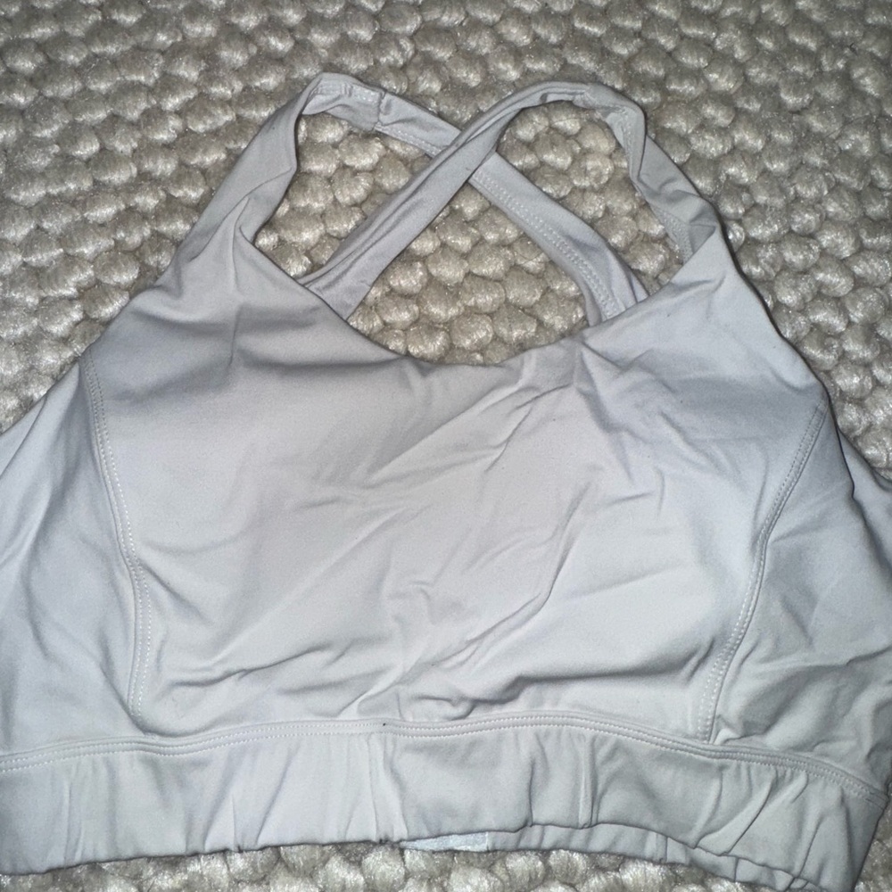 Women's Gray-White Sports Bra - Picture 2 of 4